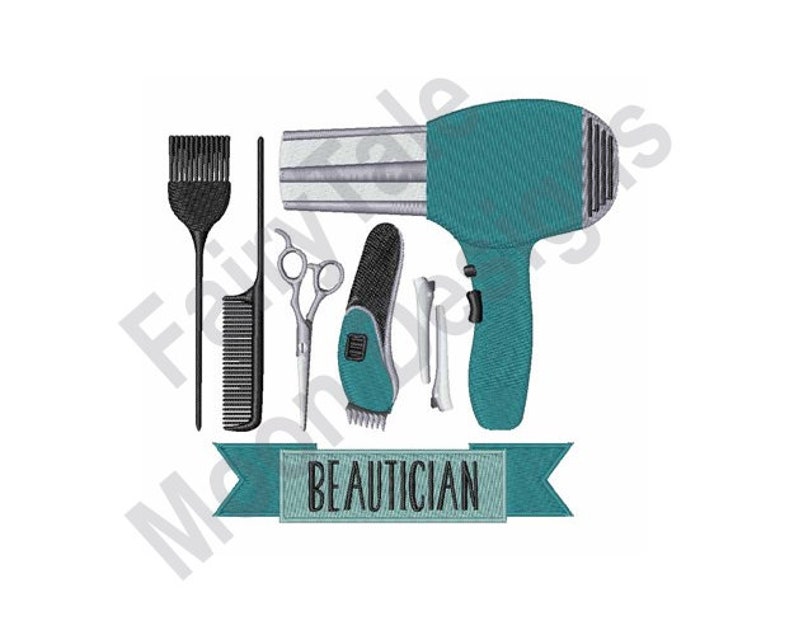 Beautician Tools Machine Embroidery Design Hairdresser Etsy