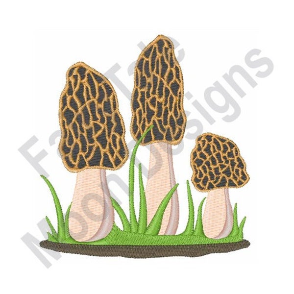 Morel Mushrooms - Machine Embroidery Design, Black Morels Embroidery Pattern, True Morels Design, Mushrooms Embroidery Design