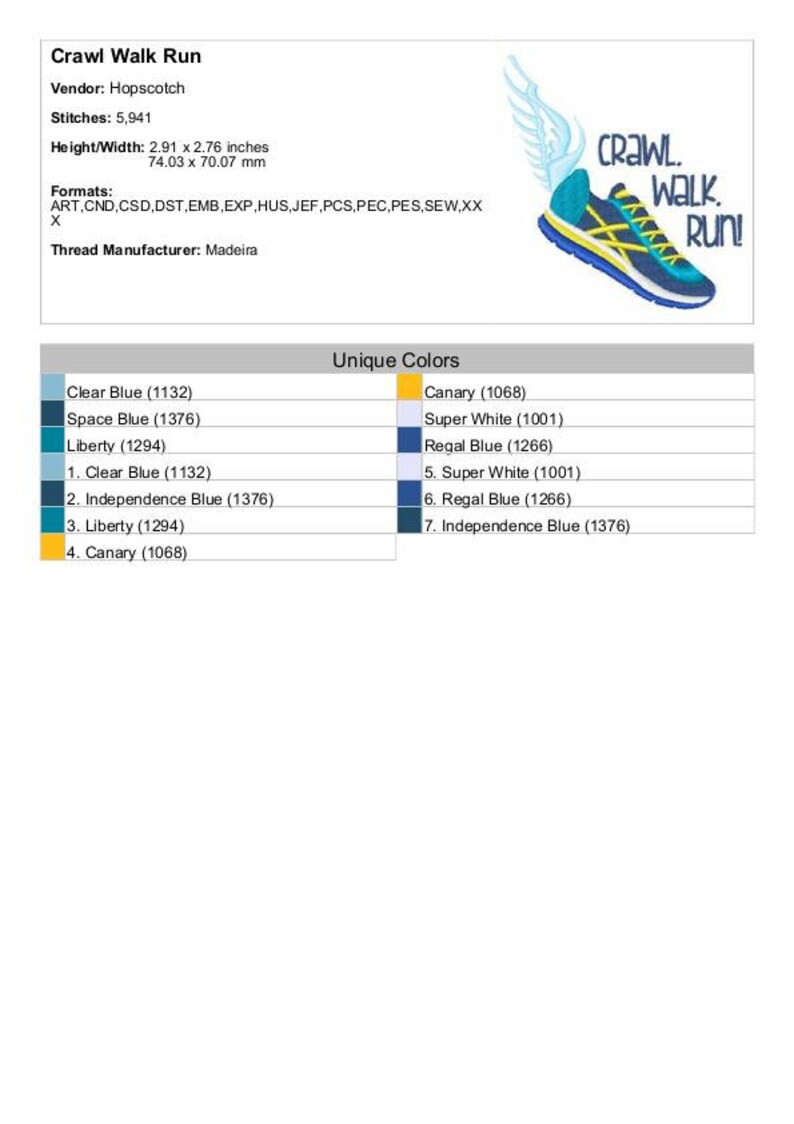 Crawl Walk Run Machine Embroidery Design Running Shoe | Etsy