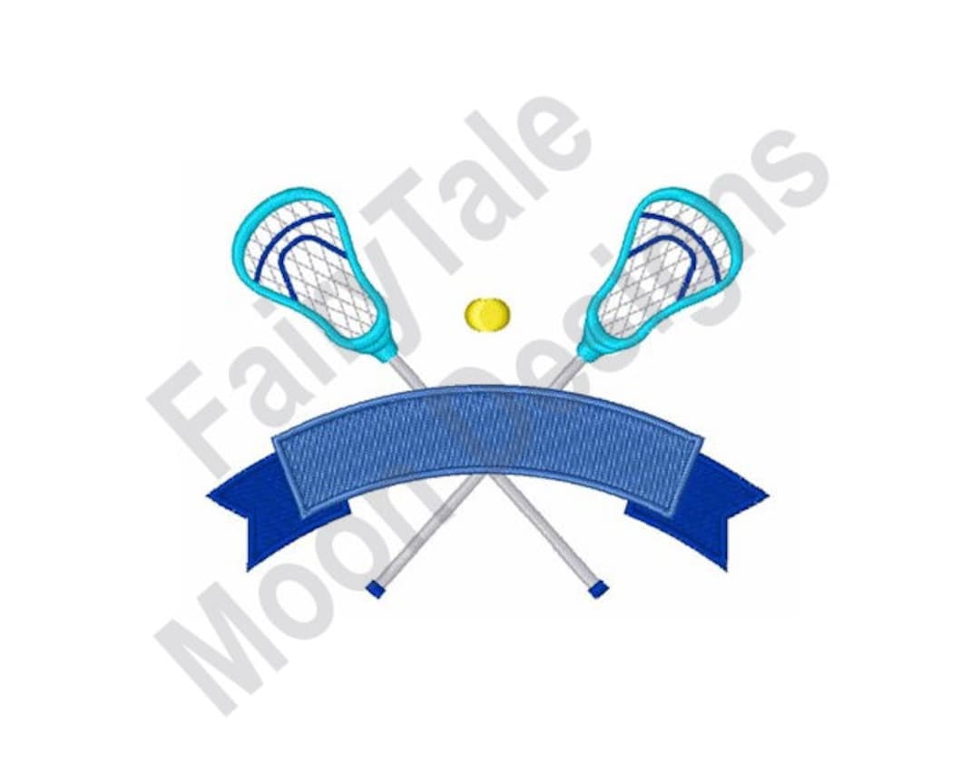 Lacrosse Banner Machine Embroidery Design, Blank Lacrosse Banner