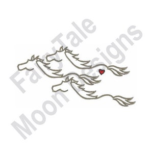 Wild Horses - Machine Embroidery Design, Running Wild Horses Silhouette Embroidery Pattern, Horses Outline, I Love Horses Embroidery Design