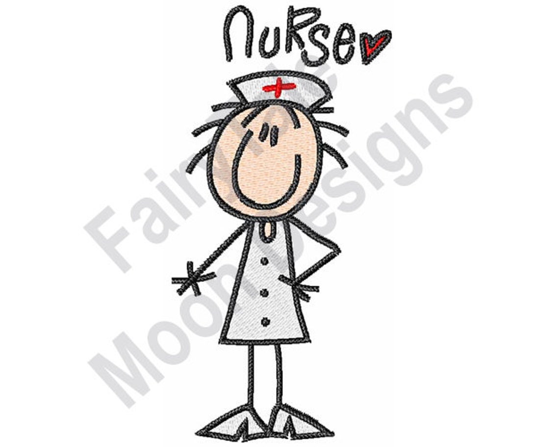 Nurse Machine Embroidery Design Stick Figure Medical Nurse Etsy