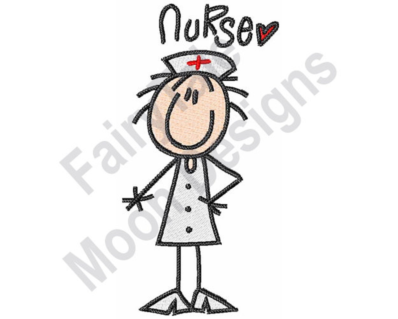 Nurse Machine Embroidery Design Stick Figure Medical Nurse Etsy