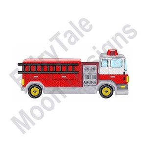 Firetruck - Machine Embroidery Design, Fire Truck Embroidery Pattern, Fire Engine Design, Firefighting Truck Embroidery Design