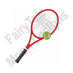 Tennis Racket - Machine Embroidery Design, Tennis Ball Embroidery Pattern, Racquet Embroidery Design