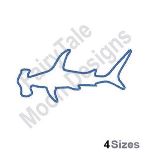 Hammerhead Shark - Machine Embroidery Design, Shark Outline Embroidery Pattern, Hammerhead Shark Embroidery Design