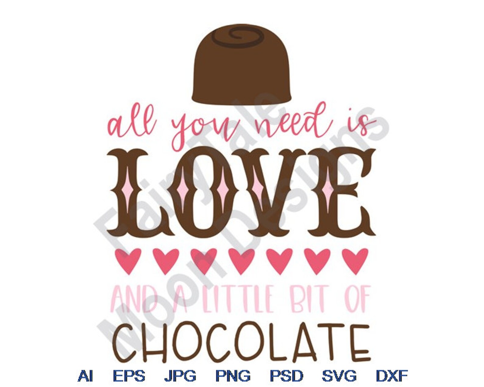 All You Need Is Love And Chocolate Svg Dxf Eps Png Jpg Etsy