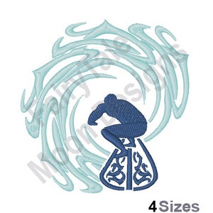 Surfer Waves - Machine Embroidery Design, Surfing Embroidery Design, Ocean Waves Embroidery Pattern