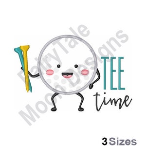 Tee Time - Machine Embroidery Design, Golf Ball Embroidery Design
