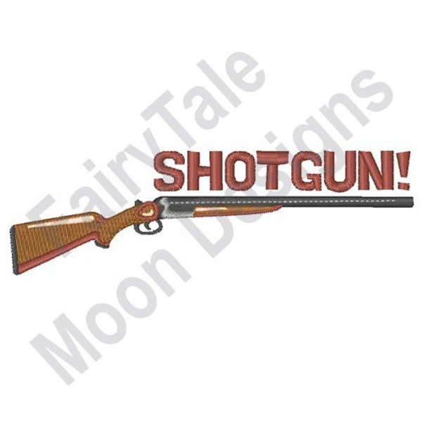 Shotgun! - Machine Embroidery Design, Sporting Clay Shotgun Embroidery Pattern, Clay Pigeon Shooting Design, Skeet Shooting, Firearm Design