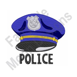 Police Hat - Machine Embroidery Design, Police Officer Peaked Cap Embroidery Pattern, Service Cap Embroidery Design, Police Cap Design