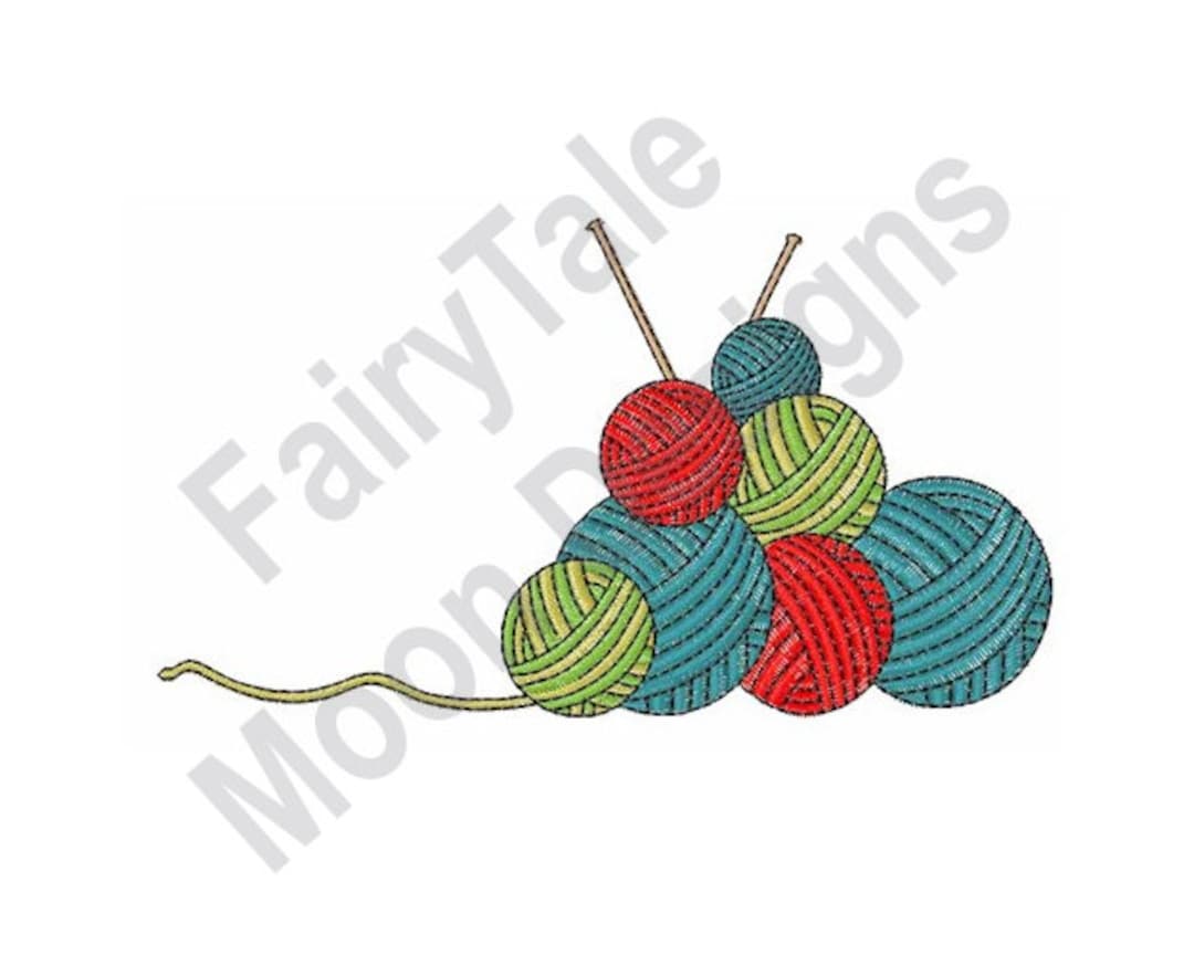 Knitting Yarn - Machine Embroidery Design, Yarn Balls Embroidery ...