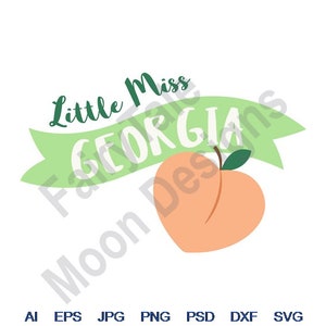 Little Miss Georgia - SVG, Dxf, Eps, Png, Jpg, Vektorkunst, Clipart, Schnittdatei