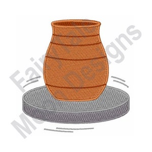 Pottery Wheel - Machine Embroidery Design, Handmade Pottery Vase Embroidery Design, Potter&#39;s Wheel Embroidery Pattern, Handcrafted Vase