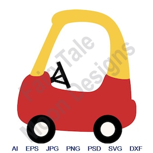 Speelgoedauto - Svg, Dxf, Eps, Png, Jpg, Vectorkunst, Clipart, gesneden bestand, rode speelgoedauto Svg, babyauto Svg, kinderen speelgoedauto, golfkar speelgoedauto Svg