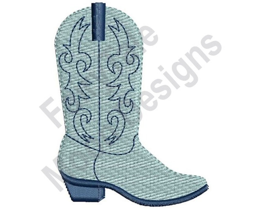 【COLOR iN ID】embroidery pattern western boots Cowboy Flower Boots Machine Embroidery Design, Boot Instant