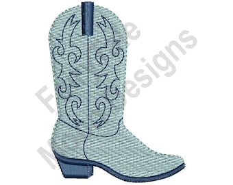Cowboy Boot - Machine Embroidery Design, Western Boots Embroidery Pattern