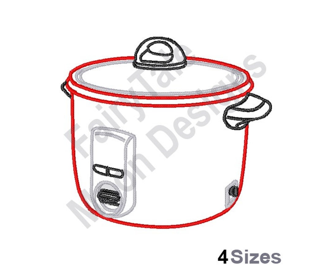 Crock Pot Machine Embroidery Design, Slow Cooker Outline Embroidery ...