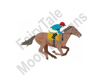 Horse Race - Machine Embroidery Design, Horse Racing Jockey Embroidery Pattern, Derby Horse Race Embroidery Design, Equestrian Sports Design