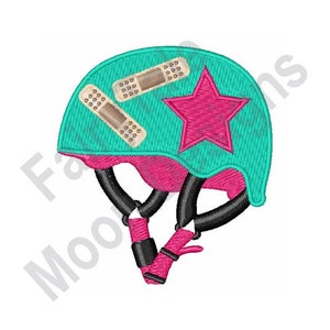 Roller Derby Helmet - Machine Embroidery Design, Rollerblader Girl Helmet Embroidery Pattern, Skateboarder Helmet Design, Inline Skating
