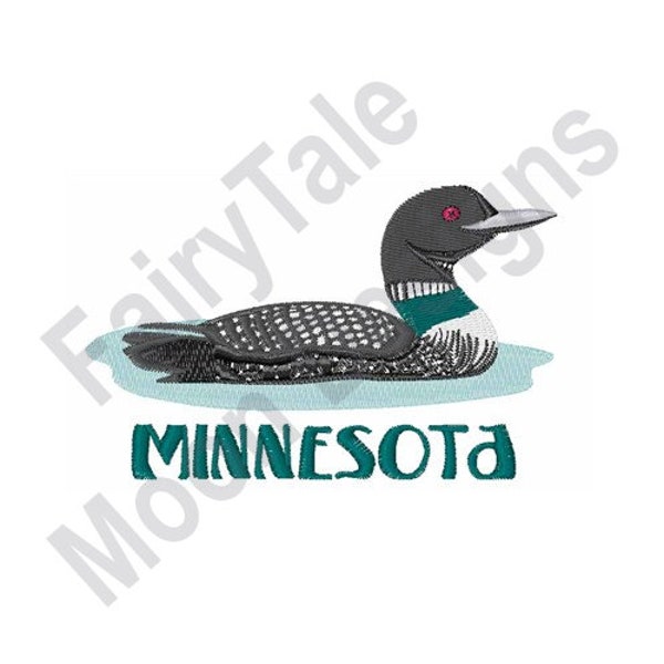 Common Loon - Machine Embroidery Design, Minnesota Loon Embroidery Pattern, Great Northern Diver Embroidery Design, Loon Embroidery Design