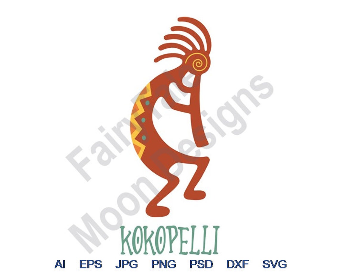 Kokopelli Svg Dxf Eps Png Jpg Vector Art Clipart Cut Etsy