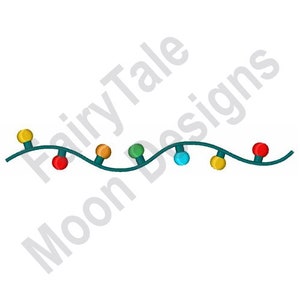 Christmas Lights - Machine Embroidery Design, Christmas Tree Ornaments Embroidery Design, Xmas Tree String Lights Embroidery Design