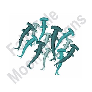 Hammerhead Sharks - Machine Embroidery Design, Hammerhead Sharks Embroidery Pattern