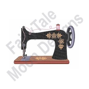 Sewing Machine - Machine Embroidery Design, Vintage Treadle Sewing Machine Embroidery Pattern, Antique Sewing Machine Embroidery Design