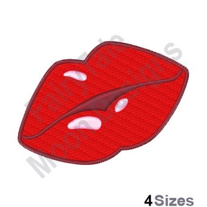 Red Lips - Machine Embroidery Design, Red Lips Embroidery Pattern, Sweet Kiss Embroidery Design, Valentine's Day Kiss Embroidery Pattern