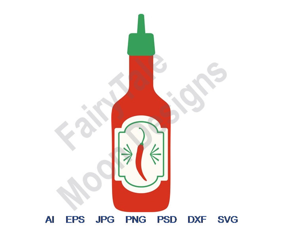 Hot Pepper Sauce Svg Dxf Eps Png Jpg Vector Art Etsy