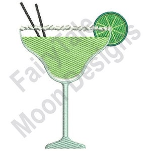 Lime Margarita - Machine Embroidery Design, Margarita Cocktail Embroidery Pattern, Tequila Cocktail Drink Embroidery Design