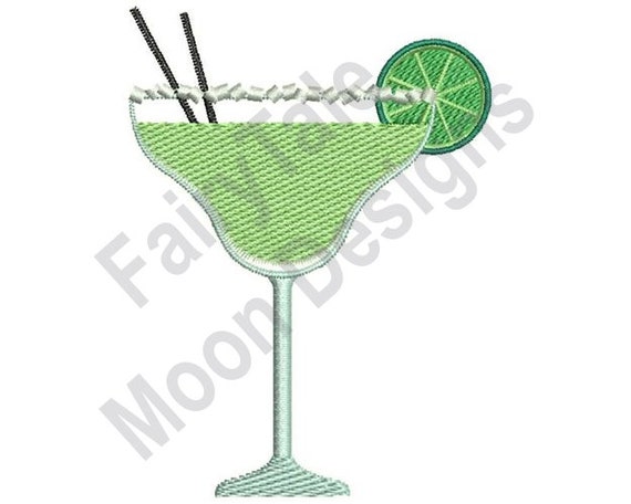 Lime Margarita - Machine Embroidery Design, Margarita Cocktail Embroidery Pattern, Tequila Cocktail Drink Embroidery Design