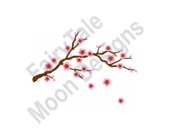 Cherry Blossom - Machine Embroidery Design, Cherry Blossom Embroidery Pattern, Sakura Embroidery Design, Japanese Cherry Design
