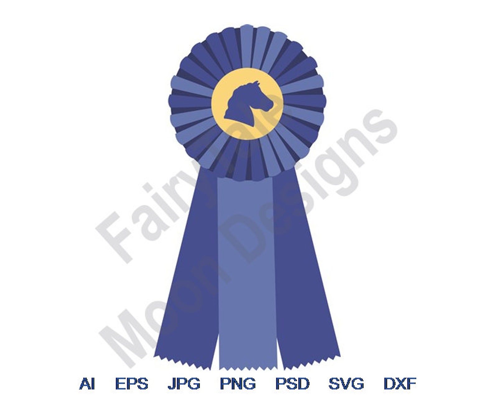 Horse Blue Ribbon Svg Dxf Eps Png Jpg Vector Art Etsy