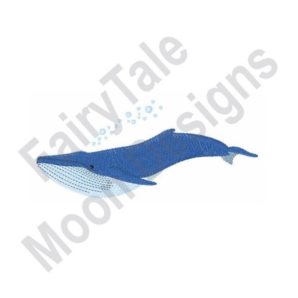 Blue Whale - Machine Embroidery Design, Blue Whale Embroidery Pattern, Marine Mammal Embroidery Design