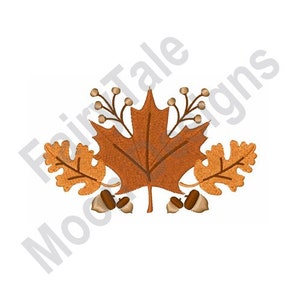 Herbstlaub - Stickdatei, Herbst Blatt Stickdatei, Ahornblatt Stickdatei, Eichel & Herbstblätter