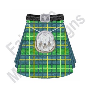 Scottish Kilt - Machine Embroidery Design, Tartan Kilt Design, Scottish Highland Skirt Embroidery Pattern, Sporran Embroidery Design