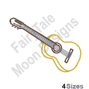 Guitar Outline - Machine Embroidery Design, Classical Guitar Embroidery Pattern, Musical String Instrument Embroidery Design