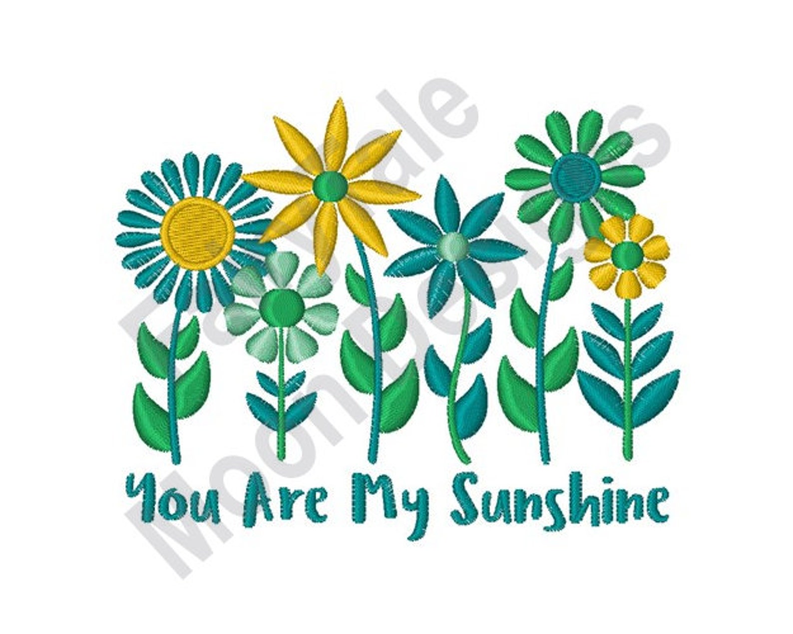 You Are My Sunshine Machine Embroidery Design Folk Art Etsy UK