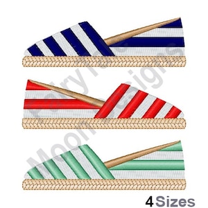 Espadrille Summer Shoes - Machine Embroidery Design, Espadrille Flats Embroidery Pattern, Summer Flats Embroidery Design, Light Shoes Design