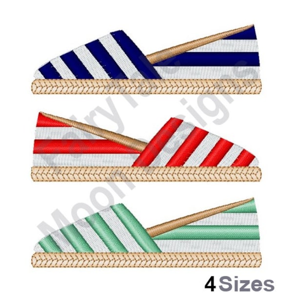 Espadrille Summer Shoes - Machine Embroidery Design, Espadrille Flats Embroidery Pattern, Summer Flats Embroidery Design, Light Shoes Design