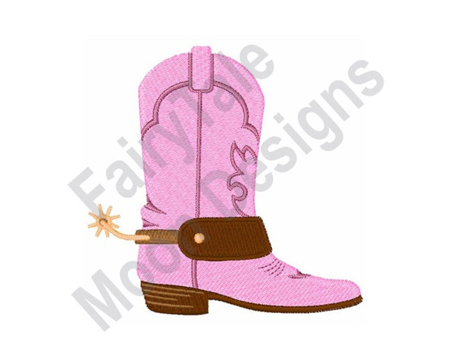 Pink Cowgirl Boot Machine Embroidery Design Cowgirl Boot Etsy