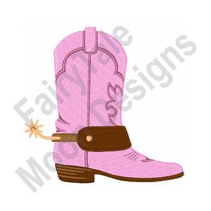 Pink Cowgirl Boot - Machine Embroidery Design, Cowgirl Boot Embroidery Pattern