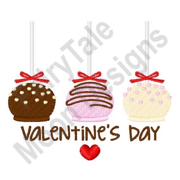 Valentine Cake Pops - Machine Embroidery Design, Valentine's Day Embroidery Pattern, Valentine Cake Balls Embroidery, I Love Dessert Design