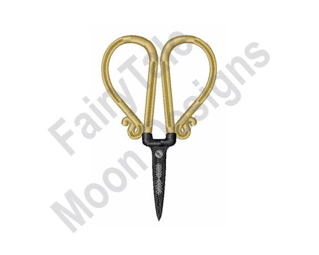 Vintage Sewing Scissors Machine Embroidery Design, Craft Scissors Embroidery Design, Old School