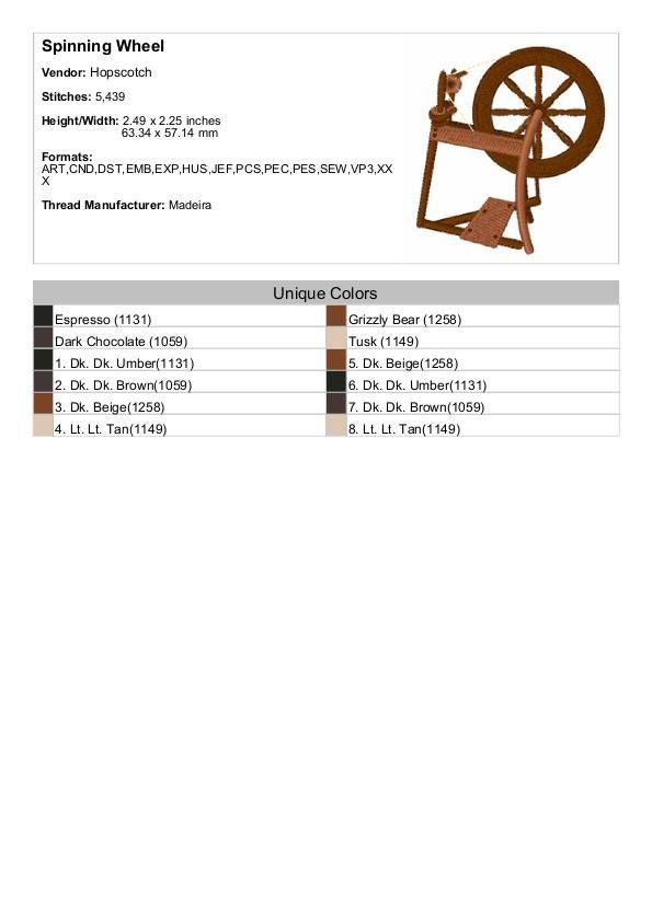 Spinning Wheel Machine Embroidery Design Antique Spinning Etsy