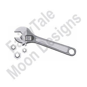 Wrench And Bolts - Machine Embroidery Design, Adjustable Wreanch Embroidery Pattern, Bolt Embroidery, Mechanic Tools Embroidery Pattern