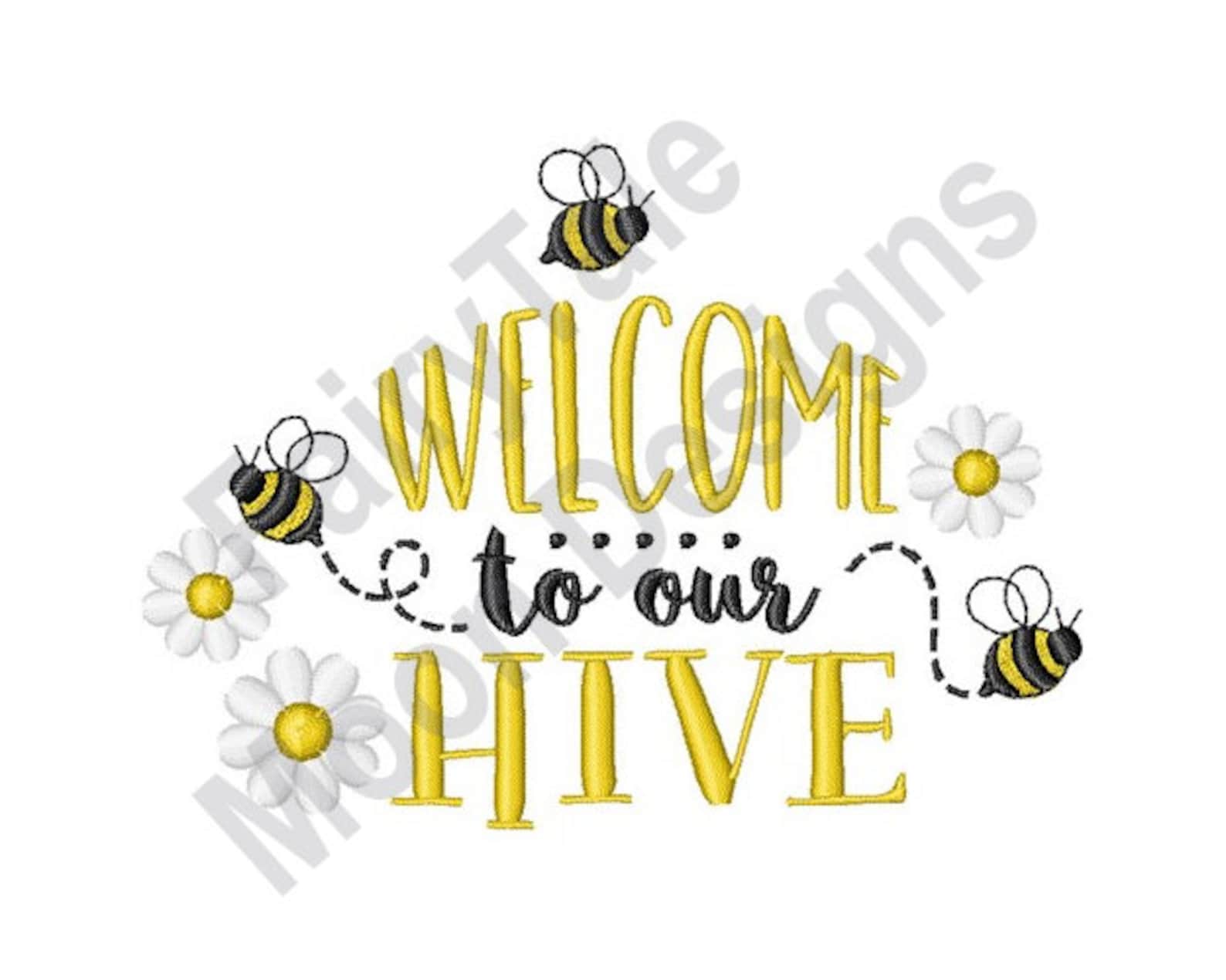 Welcome to our hive machine embroidery design beehive etsy Welcome to our hive machine embroidery design beehive etsy