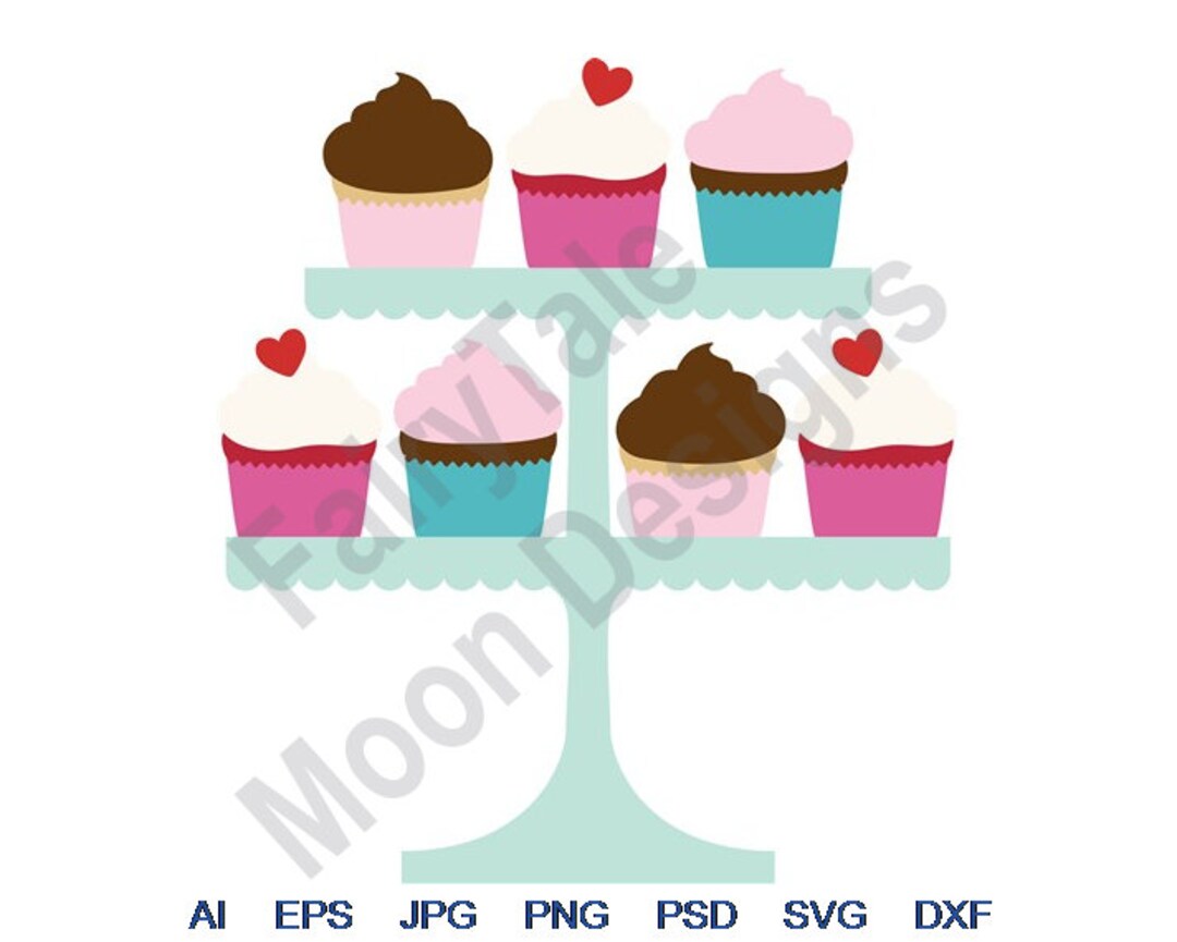 Cupcake Stand Svg, Dxf, Eps, Png, Jpg, Vector Art, Clipart, Cut File